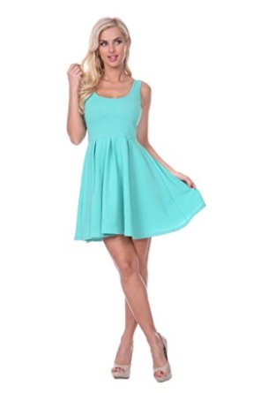 White Mark Women's Fit And Flare Crystal Dress In Mint
